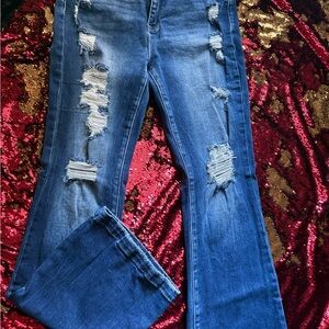 Women's Classic Blue Flare Jeans